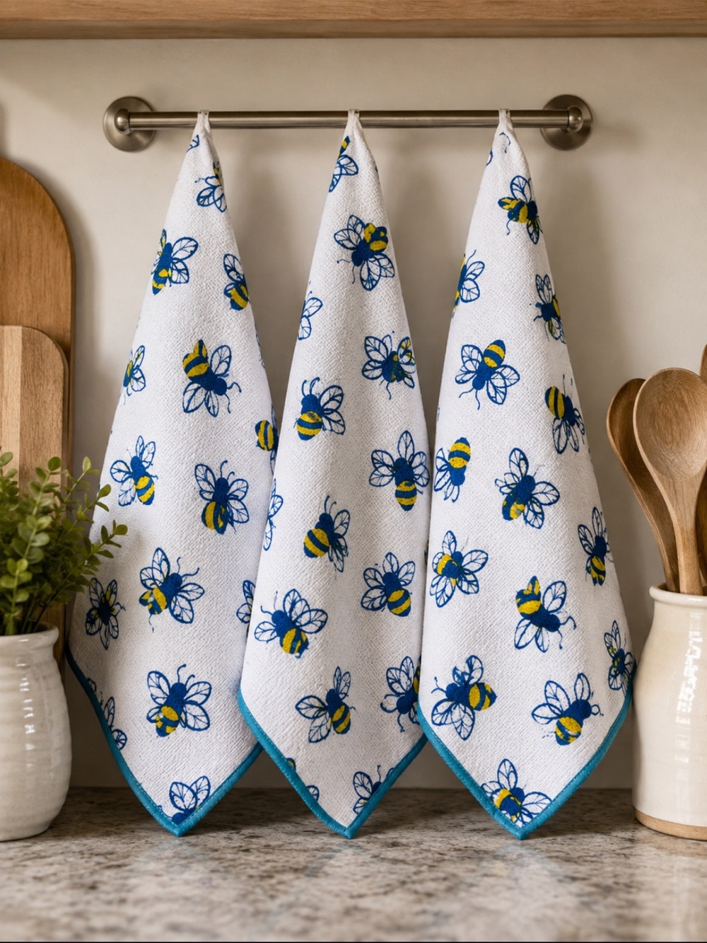 The Sloppy Chef 3-Pack Microfiber Kitchen Towels Bumblebee 16 x 26”